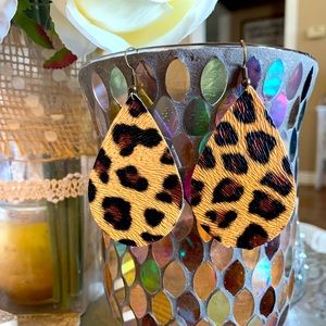 Cheetah! Adorable leather textured teardrops